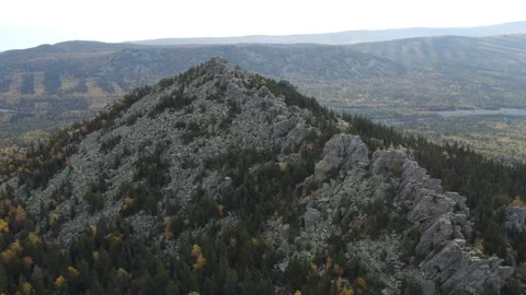 Taganay, Two-headed hill Lamb foreheads (northern peak) Video stock 249439145