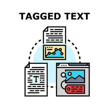 Tagging data for content analysis and organization Stock Illustration