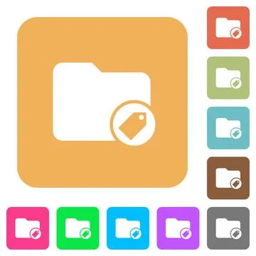 Tagging directory rounded square flat icons イラスト素材