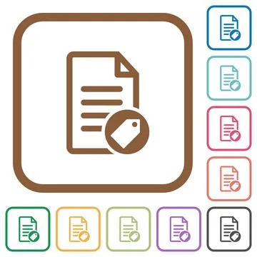 Tagging document simple icons Stock Illustration