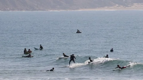 Taghazout is a fishing village Morocco's coast, It’s known for its surf beaches Stock Footage