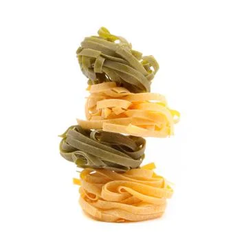 Tagliatelle in two colours, close-up Stock Photos