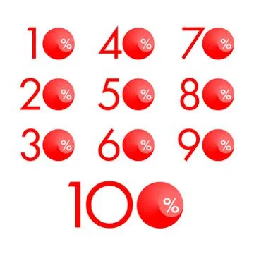 Tags with different percentage Stock Illustration