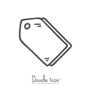 Tags Doodle Icon. Stock Illustration