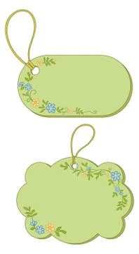 Tags with floral pattern Stock Illustration