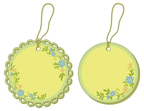 Tags with floral pattern Stock Illustration