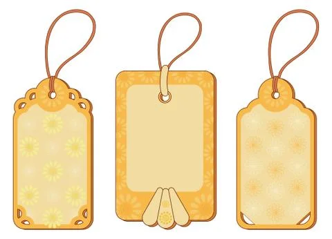 Tags with floral pattern Stock Illustration