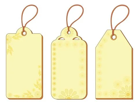 Tags with floral pattern Stock Illustration