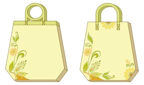 Tags with floral pattern Stock Illustration