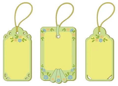 Tags with floral pattern Stock Illustration