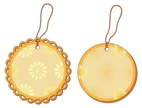 Tags with floral pattern Stock Illustration