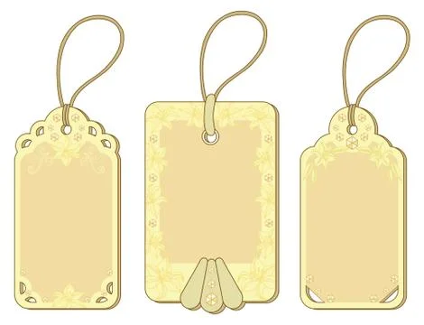 Tags with floral pattern Stock Illustration