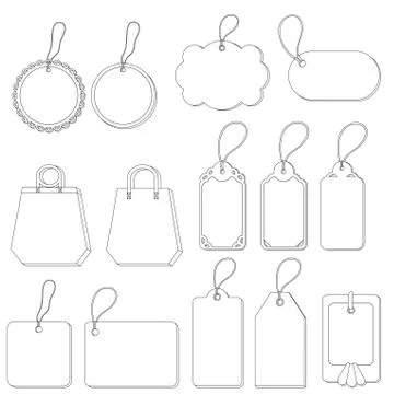 Tags, set contours Stock Illustration