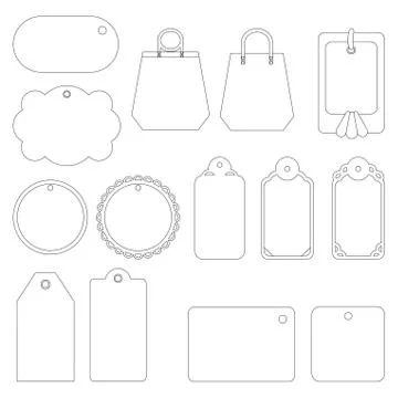 Tags, set contours Stock Illustration
