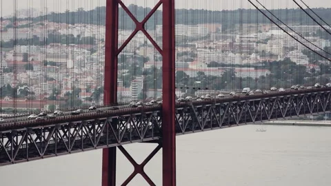 Tagus bridge traffic 2 Stock Footage 233715184