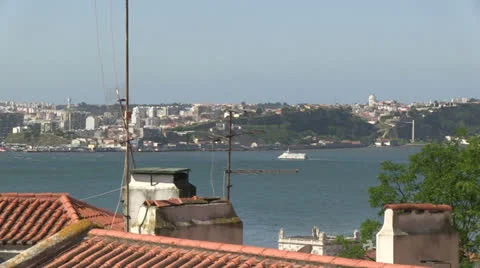 The Tagus near Lisbon Stock Footage 24846692