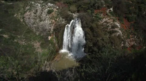 Tahana waterfall in Israel. Stock Footage