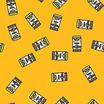Tahini condiment vector seamless pattern 스톡 일러스트
