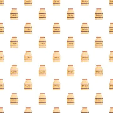 Tahini jars pattern creating a seamless background Illustrazione stock