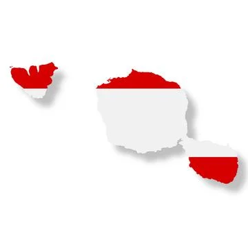 Tahiti flag map with clipping path 3d illustration Stock Illustration