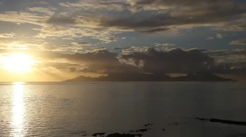 Tahiti Sunset Stock Footage 11221262