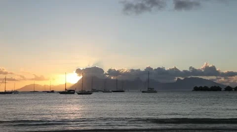Tahiti  Sunset Stock Footage 11235162