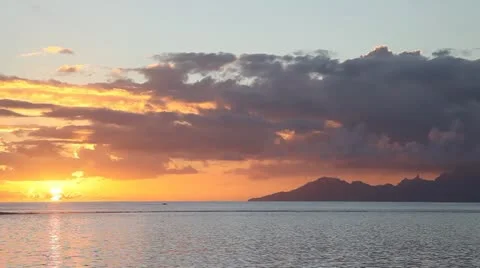 Tahiti Sunset Stock Footage 11237580