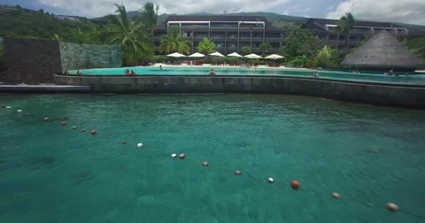 Tahitian Hotel Pool Video stock 61326885