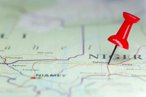 Tahoua, Niger pin on map Stock Photos