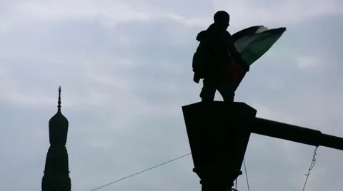 Tahrir square, boy with a flag 動画素材 10979110