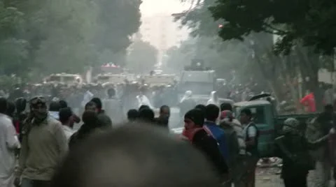 Tahrir square clashes Stock-Footage 10786710