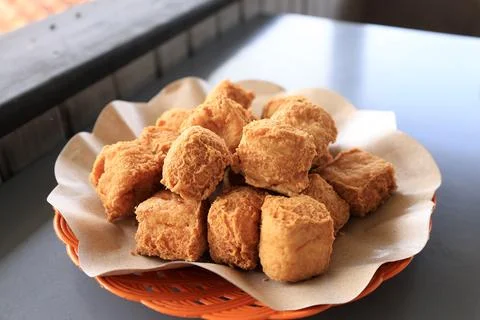 Tahu Sumedang, West Java Popular Street Food of Deep Fried Bean Curd from S.. Stock Photos