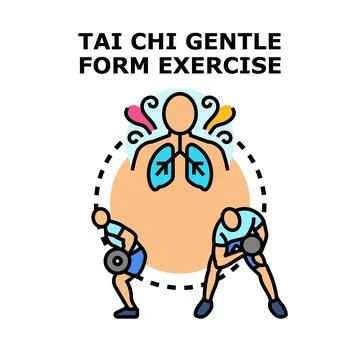 Tai chi gentle form exercise and lung health Иллюстрация
