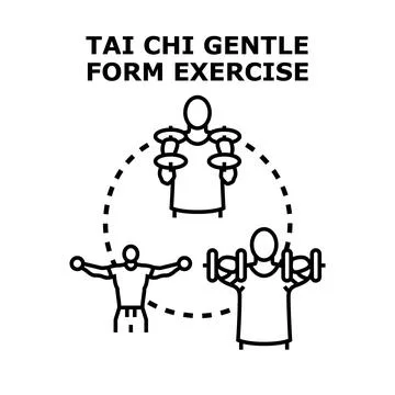Tai chi gentle form exercise concept illustration Ilustração Stock