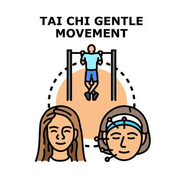 Tai chi gentle movement vector concept Stock Illustration