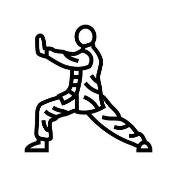 Tai chi practice taoism line icon vector illustration Stock Illustration