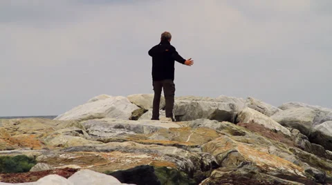 Tai Chi on the sea Stock Footage 32374544