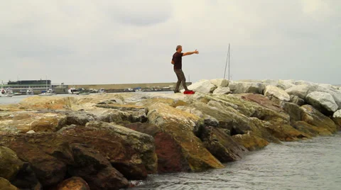 Tai Chi on the sea Stock Footage 32375289