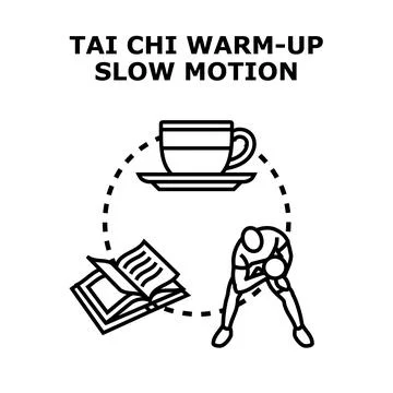Tai chi slow motion warm up exercise concept Stock Illustration