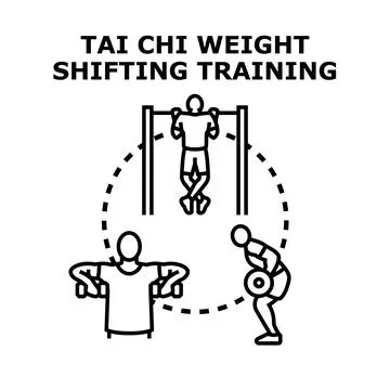 Tai chi weight shifting training exercise concept Stock Illustration