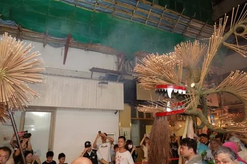 The Tai Hang Fire Dragon Dance at hong kong Sept 28 2023 Stock Photos