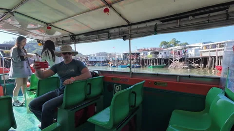 Tai O boat excursion. Stock Footage 306064953