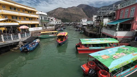 Tai O boat excursion. Stock Footage 306071736