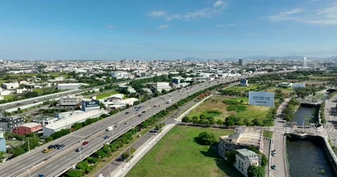 Taichung, Taiwan 24 October 2022: Top view of Taichung city Stock Footage 256913702