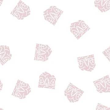 Taiga landscape glyph seamless pattern Stock Illustration