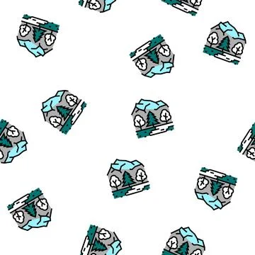 Taiga landscape vector seamless pattern 스톡 일러스트