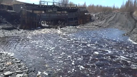 Taiga river in early spring Stock Footage 260644601
