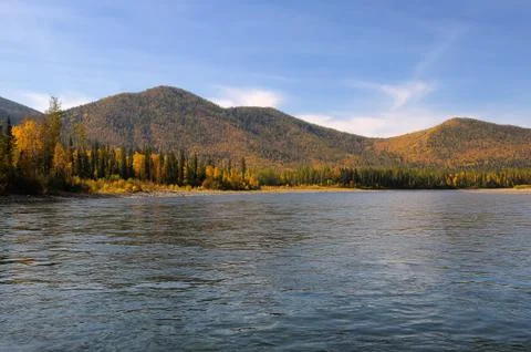 Taiga river in Eastern Siberia Stock Photos