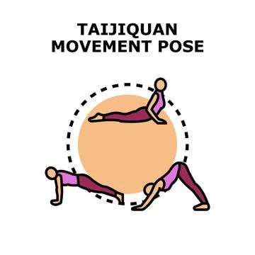 Taijiquan movement position practicing physical exercise art Stock Illustration