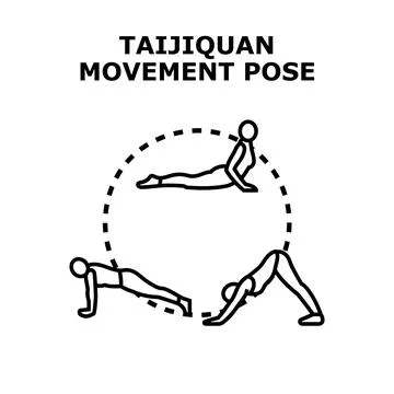 Taijiquan movement position practicing physical exercise art Stock Illustration